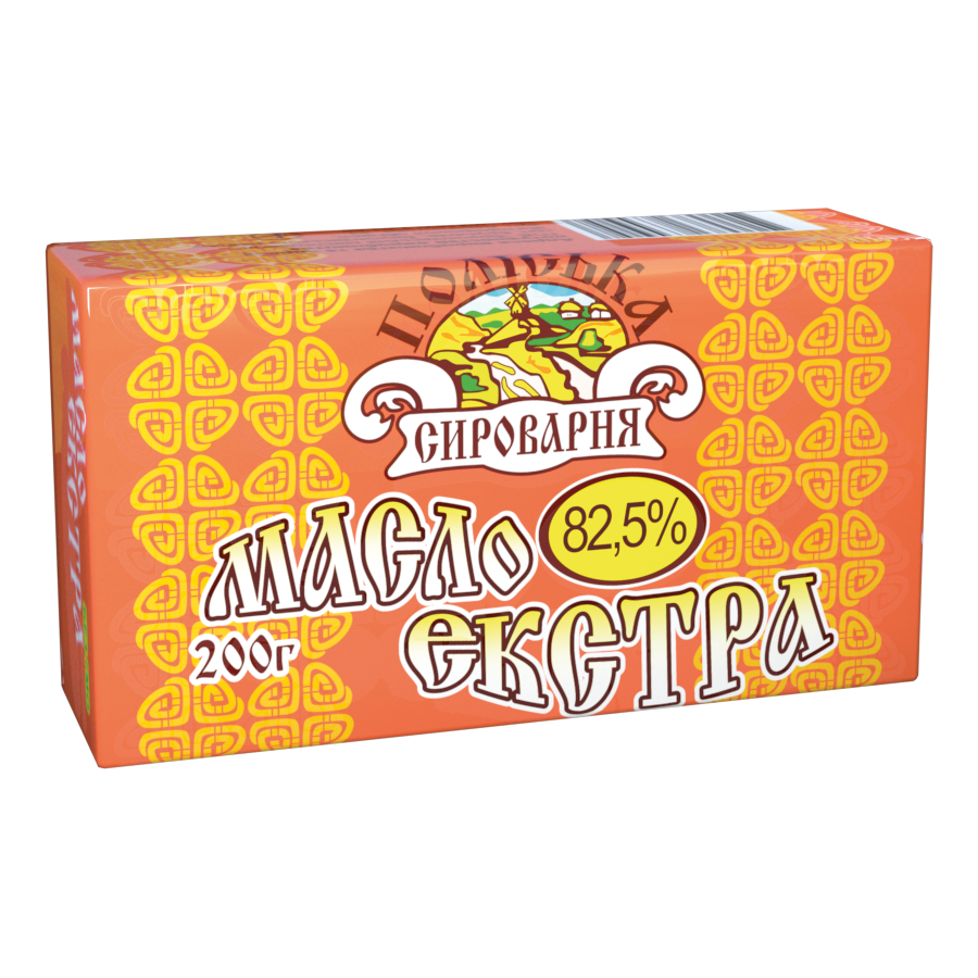 Масло ТМ Поліська Сироварня. Масло солодковершкове Екстра , 82,5% , 200г.